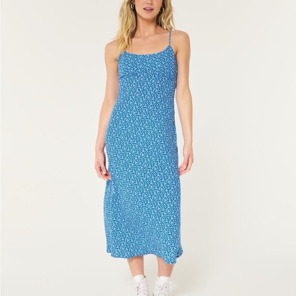 Floral Open Back Midi Slip Dress